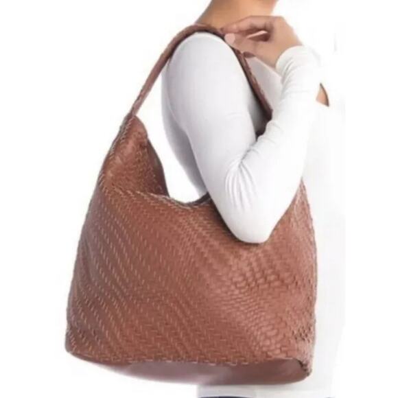 Deux Lux Buttery Soft Weave Hobo Bag w/ Braided Strap in Color Honey New In Bag - Picture 1 of 12